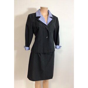 Office Siren Skirt Suit Y2K Pinstripe 2 Piece Set Womens 10
